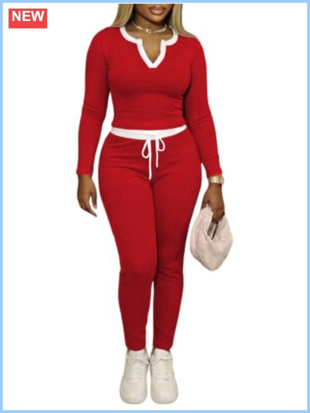 Soft Stretch 2 Piece Lounge Set Matching Casual Outfit
